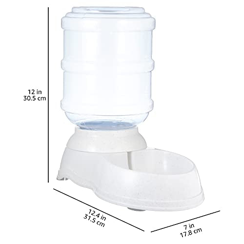 Amazon Basics Gravity Pet Water Dispenser for Cat, Dog, 1 gallon Capacity, Small, Gray