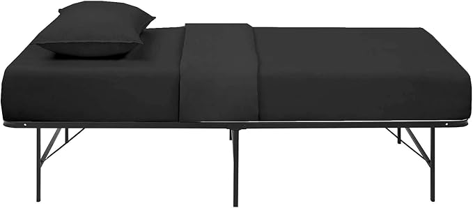 4-PC Cot Sheets Set - 32x75, 100% Cotton Fitted Sheet - Perfect for Narrow Twin/RV Bunk/Camping Cot/Guest Bed Replacement, Fits Up to 4-8" Deep Mattress - Charcoal Solid
