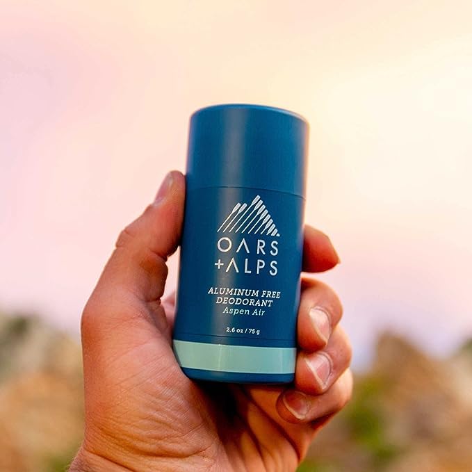 Oars + Alps Aluminum Free Deodorant for Men and Women, Dermatologist Tested and Made with Clean Ingredients, Travel Size, Aspen Air, 3 Pack, 2.6 Oz Each
