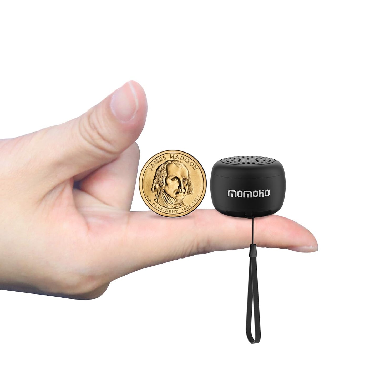MOMOHO Mini Bluetooth Speaker, Tiny Gifts with TWS Pairing, Small Bluetooth Speaker for Outdoor and Indoor, Built-in Mic(Black)