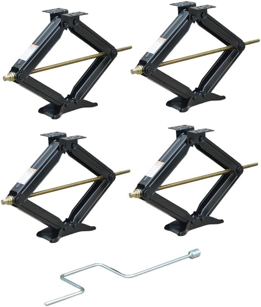 Bastion Distribution Four 24" Scissor Jack with Crank Handle | 5000lbs Capacity | Adjustable 4-24” Height | Leveling & Stabilizing | BJ-5000MSJ24