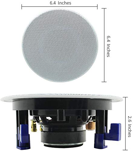 Herdio 4” HCS418 160 Watts 2 Way Flush Mount in Ceiling in Wall Passive Speakers Great for Bathroom, Kitchen,Living Room,Office(A Pair)