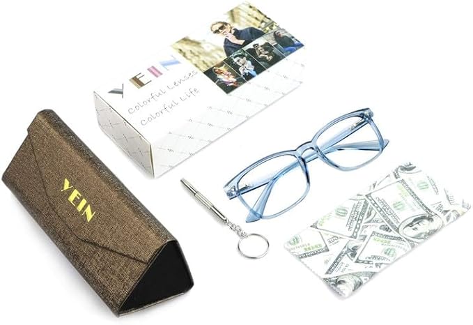 YEIN Bifocal Reading Glasses with Blue Light Blocking Lenses, Bifocal Reader for Women and Men, Vintage Square frame with Spring Hinge (+0.00/+1.75 magnification)