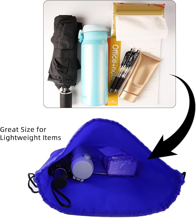 GoodtoU Drawstring Gym Bags Cinch Sack, Nylon Drawstring Backpacks for Sport, Travel, Team (Blue, 60pcs)
