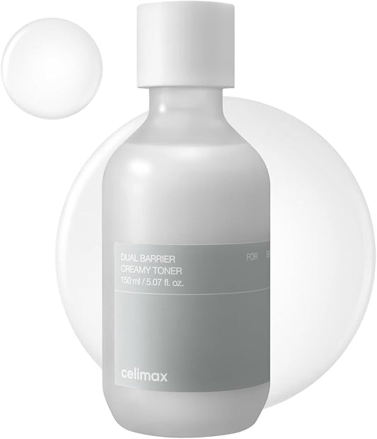 celimax Dual Barrier Creamy Toner | with Ceramides, Peptide, Oil & Alcohol Free, Facial Astringent, Hydrating, Calming, Soothing, Non Irritating,150ml