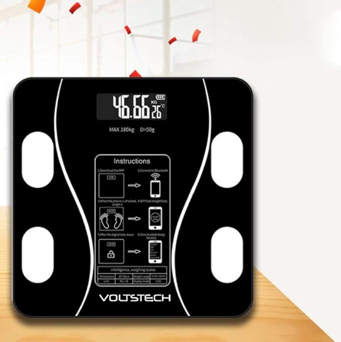 Smart Scale for Body Weight, Digital Bathroom Scale with BMI, Muscle Mass, Bluetooth Body Fat Scale, Body Composition Analyzer with Smart APP Sync Weight Scale, 400 lbs - Black