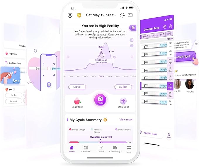 Easy@Home Ovulation & Pregnancy Test Strips Kit: 100 Ovulation Tests 20 Pregnancy Tests Powered by Premom Ovulation APP | 100LH + 20HCG
