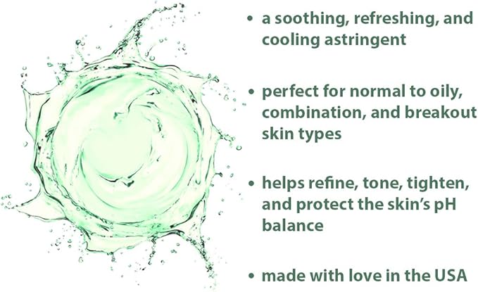 RAYA Menthol Astringent 8 oz (203) | Effective Facial Toner for Combination and Partially Oily Skin Prone to Break-Outs | Helps Refine, Tighten, and Protect pH Balance | Cools, Refreshes and Soothes