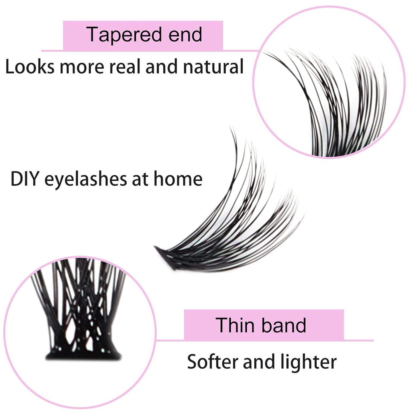 Lash Clusters LAUBESS Individual Lashes Waterproof Eyelash Clusters Mixed Tray Cluster Eyelash Extensions Soft Cluster Lashes for Beginners (40D-D-14)