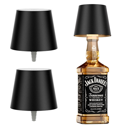 Coinmit Wireless Bottle Lamps, 2Pack Battery Portable Bottle Lamps, IP54 Waterproof 3000K Cordless Led Wine Bottle Light for Bars Outdoor Dining Bedroom Warm Light Black