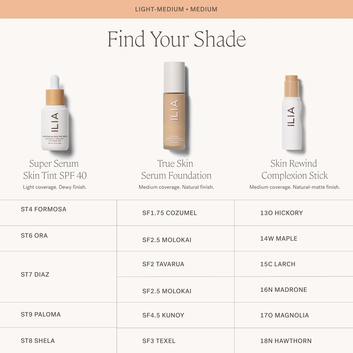 ILIA - Skin Rewind Complexion Stick - Foundation + Concealer + Skincare | Non-Toxic, Vegan, Cruelty-Free, Clean Makeup (15C - Larch, 0.35 oz | 10 g)