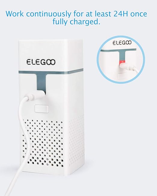 ELEGOO Mini Air Purifier with Activated Carbon Filter and Universal Adaptor for LCD/DLP/MSLA Resin 3D Printer(Pack of 2)