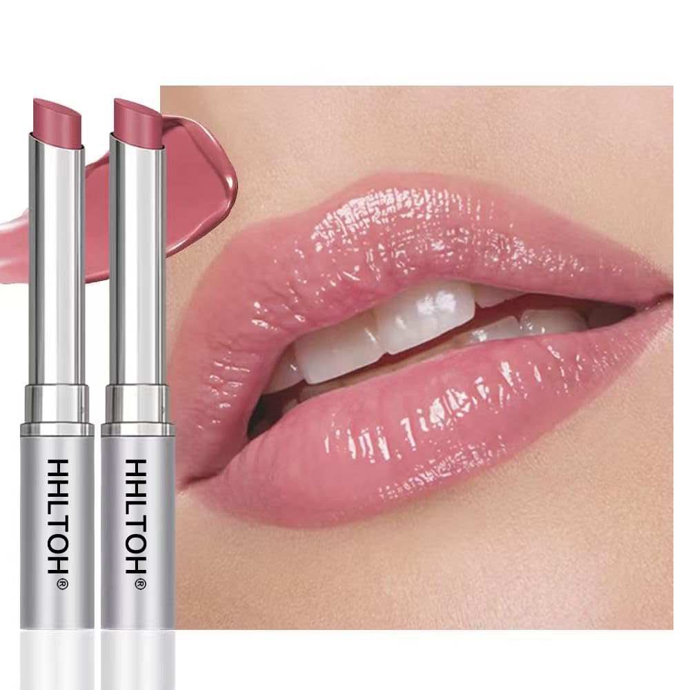 2PCS Honey Lipstick Tinted Lip Balm - Sheer Hydrating Lipstick for All Skin Tones - Moisturizing Lip Gloss, Nourishing Lip Balm with a Hint of Natural Warm Orange Pink Cherry Tint