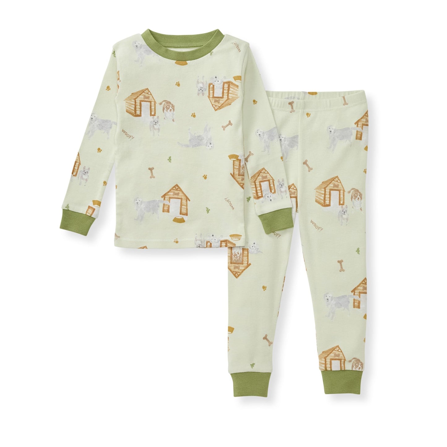 Burt's Bees Baby Baby Boy's Toddler Pajamas, Tee and Pant 2-Piece Pj Set, 100% Organic Cotton Soft Sleepwear, Dog House, 3 Toddler