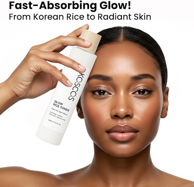 Glow Rice Toner, Milky Rice Water + 5-Layer Hyaluronic Acid Complex + Niacinamide, Korean Skin Care Moisturizing & Soothing Toner for Glowing Skin, 150ml / 5.07 fl.oz