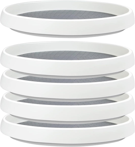 5Pack Non Skid Lazy Susan Turntable,Single Round Rotating Kitchen Spice Organizer for cabinets,Pantry, Bathroom, Refrigerator（10Inch）