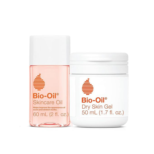 Bio-Oil Travel Skincare Bundle for Scars, Stretch Marks, and Dry Skin, Includes Skin Care Oil (2 oz) and Dry Skin Gel (1.7 oz)
