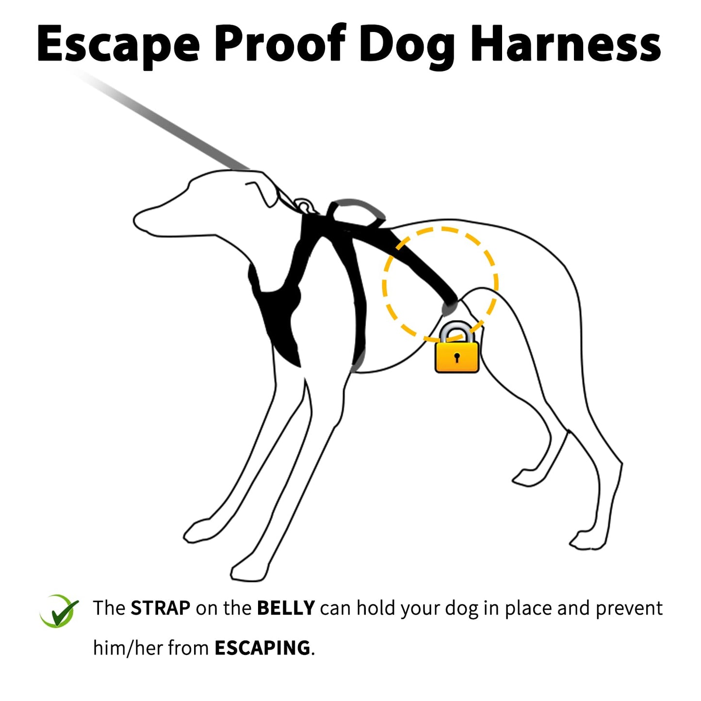 Huntboo Escape Proof Dog Harness, Secure Dog Harness No Escape, Fully Reflective Harness with Handle, Breathable, Durable, Adjustable Vest for Medium Dogs Walking,and Running Gear (Red,M)