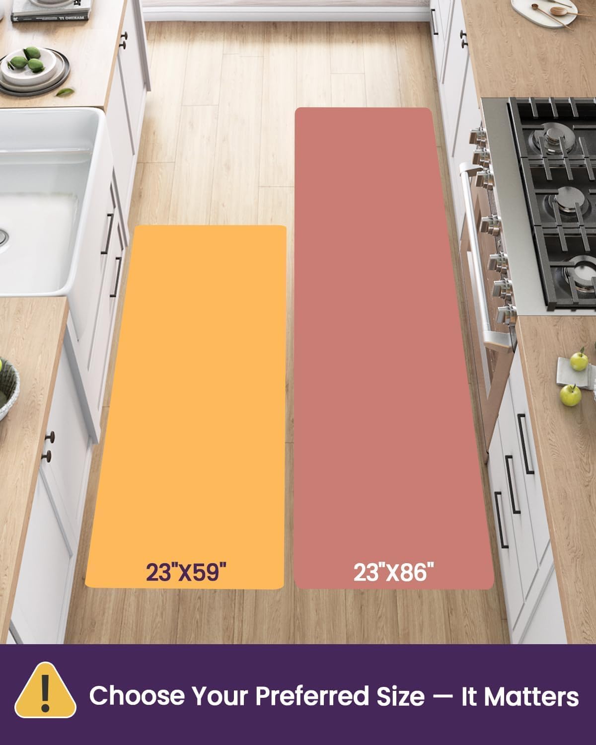 DEXI Kitchen Floor Mats Cushioned Anti Fatigue, 23x86 Large Long Standing Comfort Runner Rug Waterproof, Marble Memory Foam Padded for Front Sink Laundry, Dark Grey