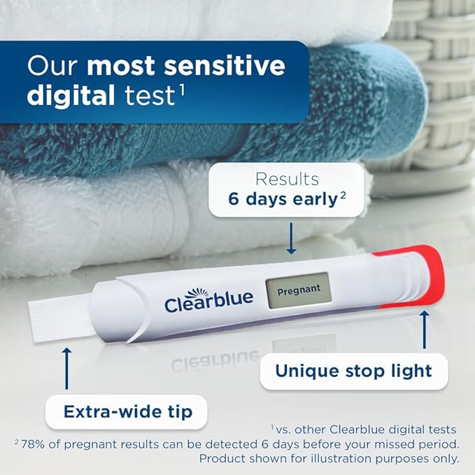 Clearblue Early Digital Pregnancy Test, Early Detection at Home Pregnancy Test, 3 Ct (Pack of 2)