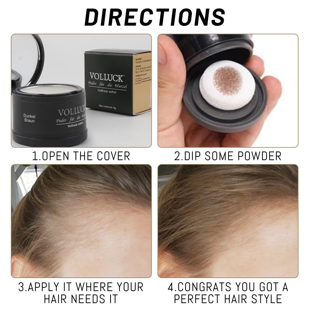 Root Touch Up Hair Powder, Instantly Gray Hair Root Cover Up Hairline Powder, Hair Concealer For Women and Men (A-White, 2PC)