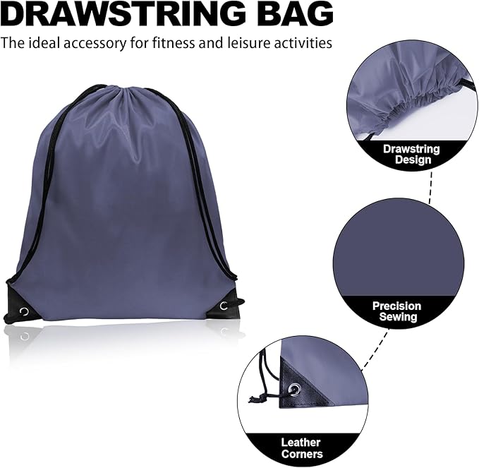 GoodtoU Drawstring Bags, Nylon Backpacks - Drawstring Gym Bags for Sport, Traveling, Team (Grey, 128Pcs)