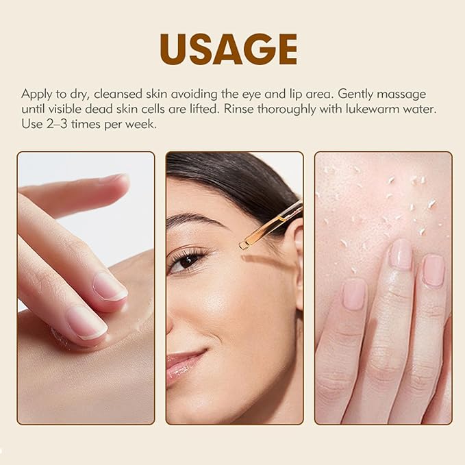 Rice Exfoliating Ampoule Set, White Black Rice Exfoliant Serum, Body and Face Exfoliator, Peeling Ampoule & Dead Skin Remover - Gentle Peel and Pore Minimizing & Deep Hydration