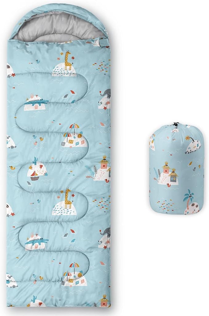 Kids Sleeping Bag for Boys and Girls,Monster Alien Print-Lightweight Warm Portable Outdoor Indoor-Waterproof Cold Weather Resistant Sleeping Bag for Camping Hiking