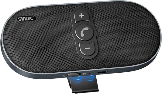 Bluetooth Car Speaker Handsfree Speakerphone: Dual 3W Wireless Car Kit with Visor Clip for Cell Phone - Bluetooth Speaker Support Siri Google Voice Assistant Motion Auto On