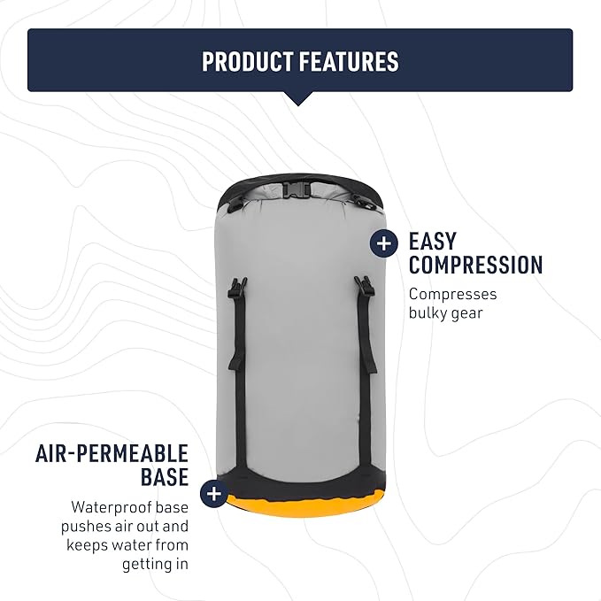 Sea to Summit eVac Compression Dry Bag, Waterproof Compression Sack, 8 Liter, High Rise Grey