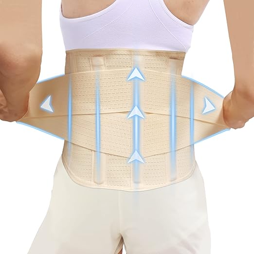 Back Brace for Men Women Lower back - Immediate Relief from Back Pain, Herniated Disc, Sciatica, Scoliosis and more! - Breathable Mesh Design with 7 Stays, - Back Support Belt for Men/Women for work , Anti-skid lumbar support belt (Medium)