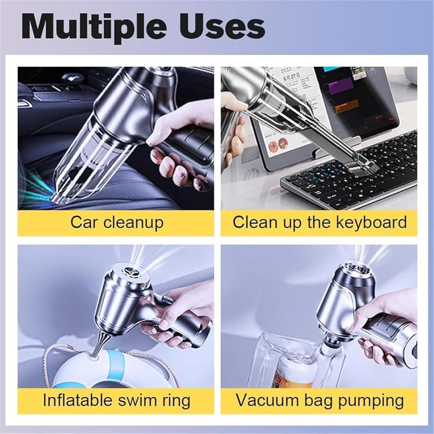 Itutn Car Vacuum/Blower,Itutn Wireless Handheld Car Vacuum Cleaner,Itutn 3 In 1 Vacuum 12000pa,Portable Mini Rechargeable Wireless Car Vacuum Cleaner (1pcs-green)