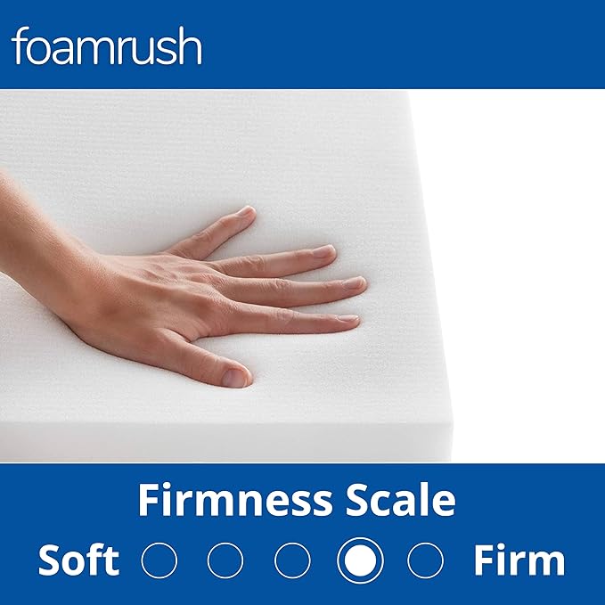 FoamRush 6-Inch Bunk (30" x 75") High Density Foam RV Mattress Replacement with Cotton Cover, Medium Firm, Pressure Relief, Travel Camper Trailer Truck, Made in USA, CertiPUR-US Certified