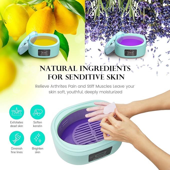 Paraffin Wax Machine For Hands And Feet - Paraffin Wax Heater Moisturizing Set Automatic Timing Heat Preservation Paraffin Wax Machine For Hand Wax, Suitable For Arthritis, Dry Skin Repair(Green)