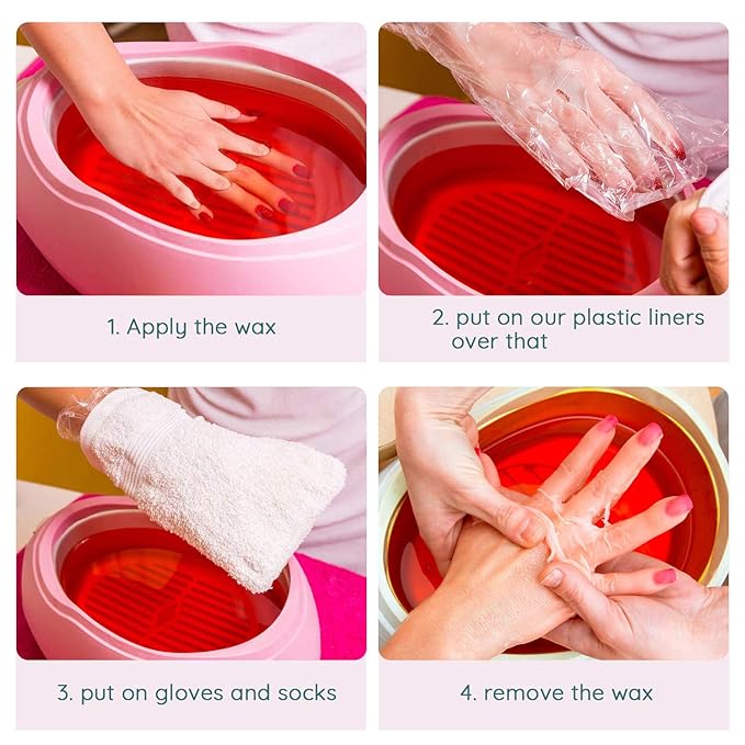 Segbeauty Extra Large Paraffin Wax Liners for Hands, 200 Counts Plastic Paraffin Wax Mittens, thera-py Wax Refill Gloves Hand Heat SPA Bags, Paraffin Bath Mitts Covers for Wax treat-ment XL