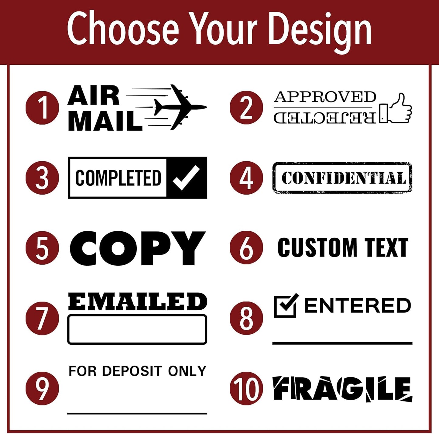 Air Mail Office Stamp | 4 Different Sizes | 20 Designs | Multiple Color Options | Perfect for Quick Validation of Office Documents (Air Mail, Medium)