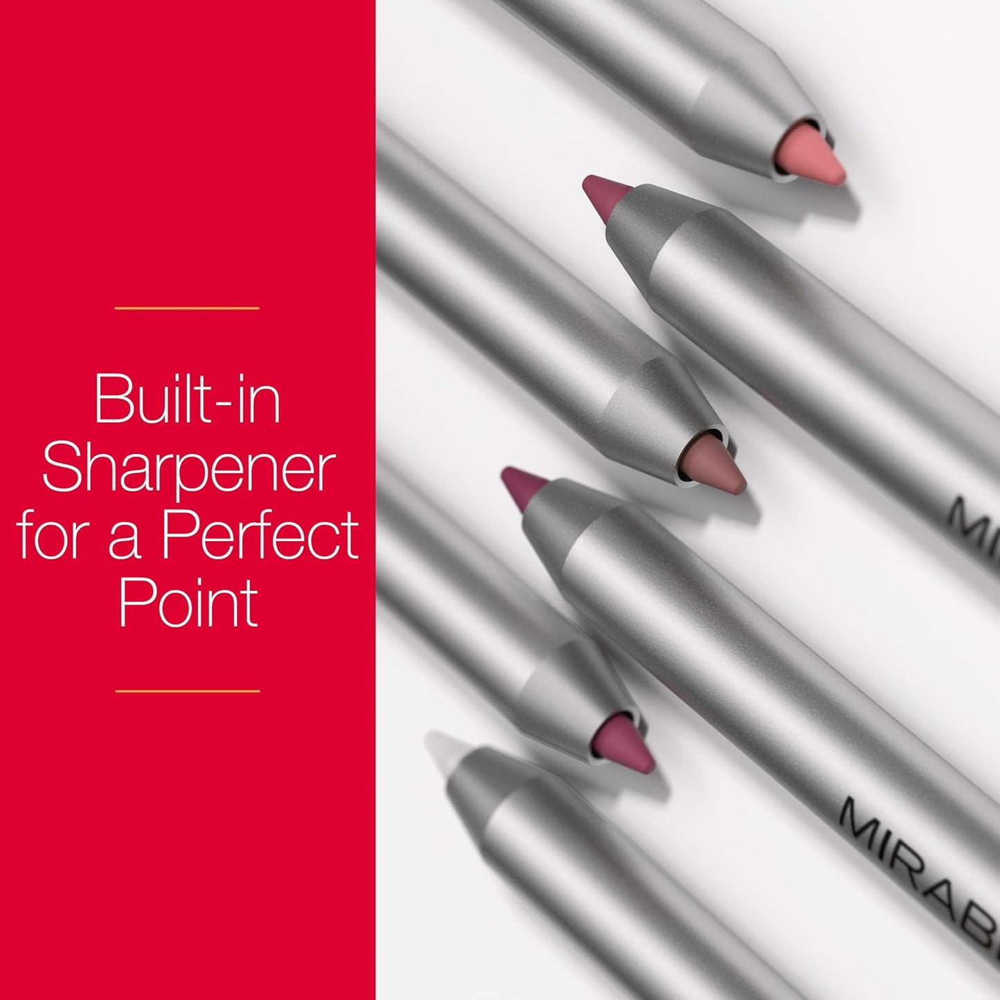 Mirabella Line & Define Lip Definer Lip Pencil, Smoothing & Moisturizing Retractable Lip Liner with Long-Lasting & Ultra-Creamy Formula, Antioxidants Vitamin C & E, & Built-In Sharpener - Clear