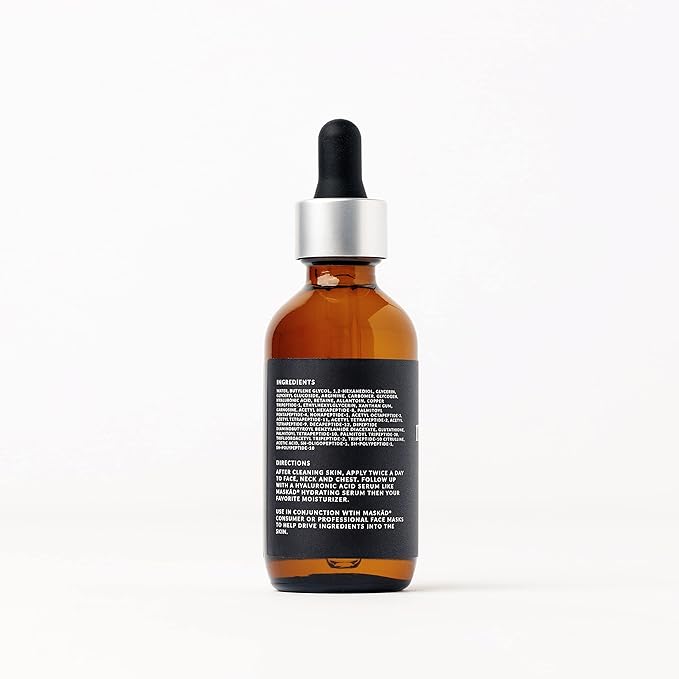 MASKĀD® Advanced Anti-Aging Multi-Peptide Enriched Facial Serum, Peptide Serum to Support Skin Appearance, Fine Lines, & Hydration, Collagen-Focused Care, Clean, Gentle Skin Care, Extra Large 2oz