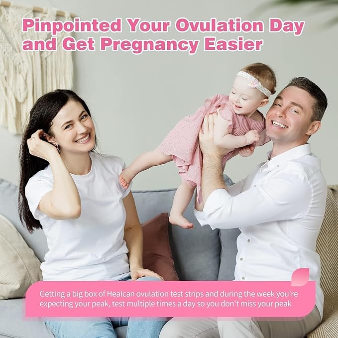 40 Pack Ovulation Tests with Cups, Bulk Ovulation Test Strips for Women, HEAL-CHECK Ovulation Predictor Kit, Accurate Fertility Tests for Home, Individually Wrapped 5mm LH Strips with Cups