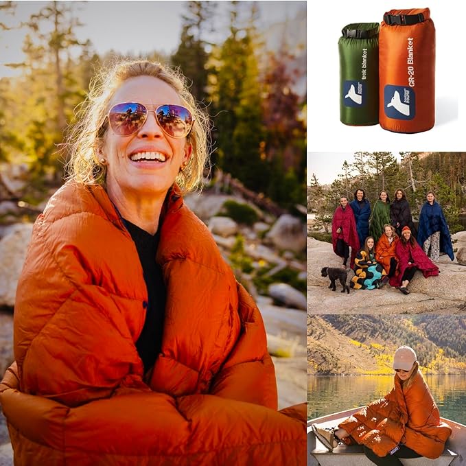 Horizon Hound Down Camping Blanket - Outdoor Travel Quilt | Sustainable, Insulated, Lightweight & Warm Gear for Sleep, Camping, Stadium, Hiking & Festivals | Water Resistant, Packable & Compact