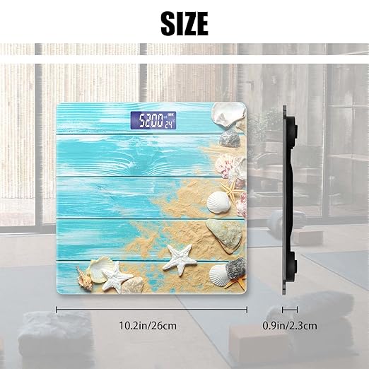 Weight Scale Digital Scale for Body Weight Bathroom Scales Personalized Scale for Body Weight 400 lbs with Large Backlit Display Easy Read - Beach Boat Deck Shells
