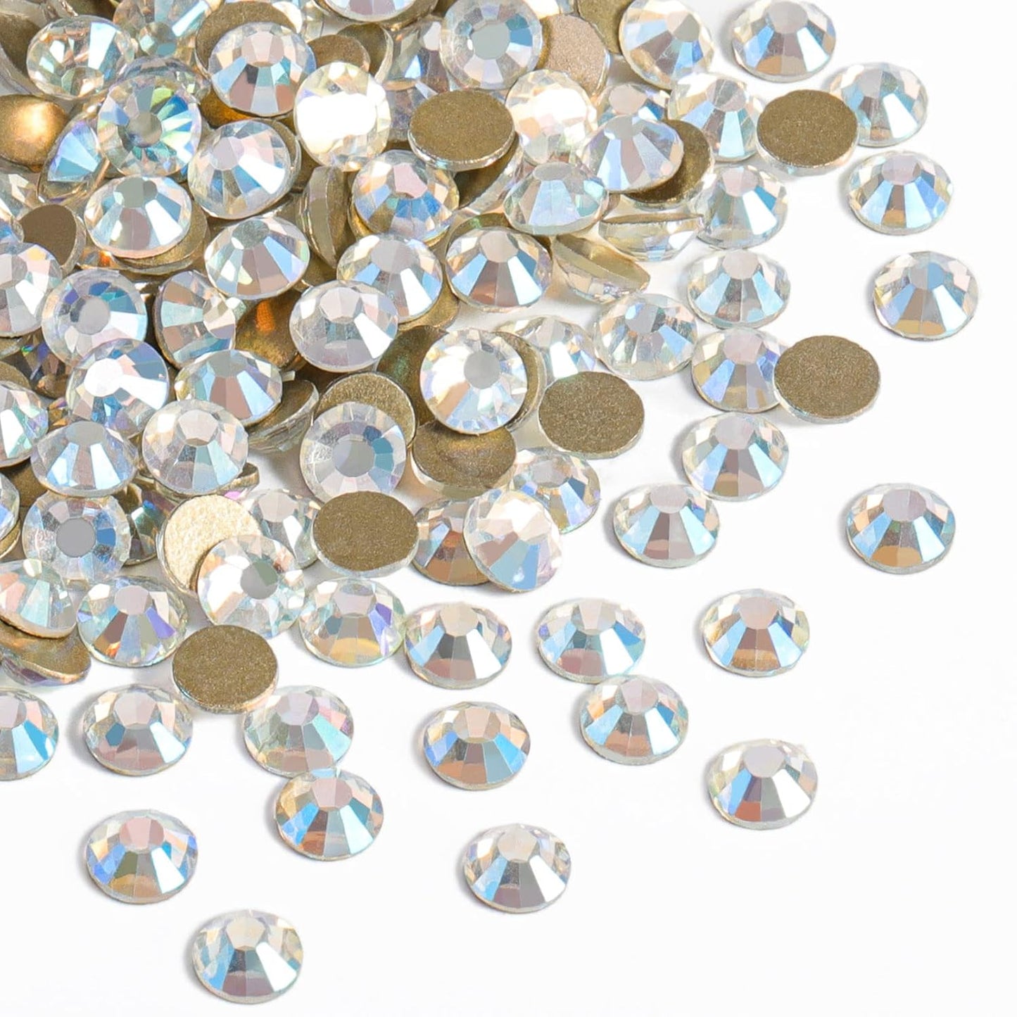 Beadsland 2880pcs Flat Back Crystal Rhinestones Round Gems for Nail Art and Craft Glue Fix, Blue Moonlight,SS4,1.5-1.7mm