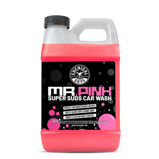 Chemical Guys Mr. Pink Foaming Car Wash Soap, High-Suds pH-Balanced Car Shampoo, Safe for Wax & Sealants, Works with Foam Cannons & Bucket Wash, Safe on All Paint Finishes, 64 oz, Candy Scent