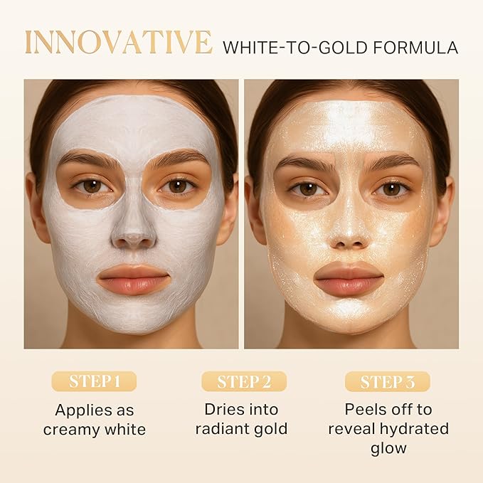 depology GlowLift Collagen Peel-Off Face Mask – Color-Transforming Gold Wrapping Mask for Glass Skin Facial Mask, Hydrating, Firming & Anti-Aging, 1.7 fl.oz