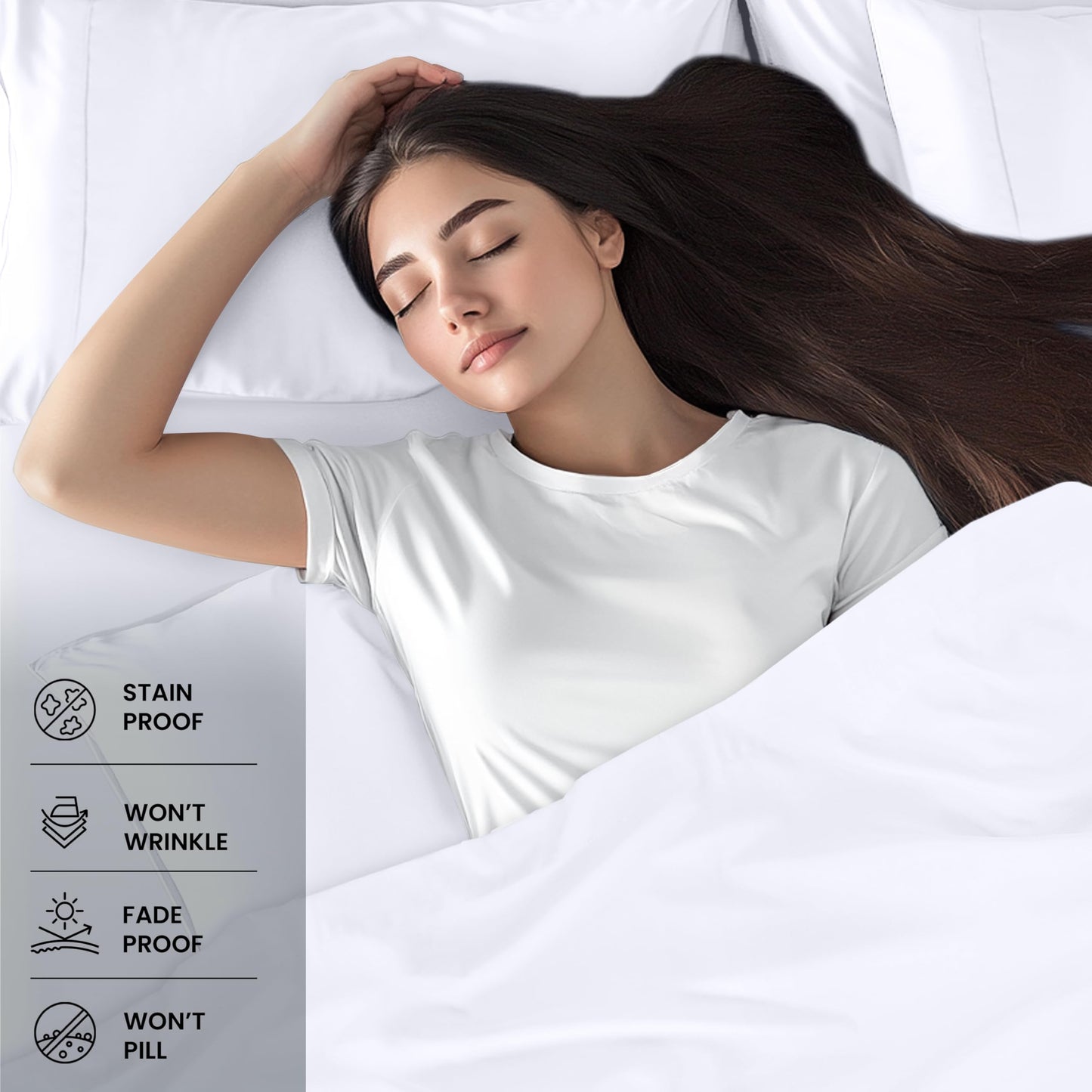 Utopia Bedding Queen Sheet Set – 4 Piece Bed Sheets for Queen Size Bed, Soft and Breathable Microfiber, Includes 1 Fitted Sheet, 1 Flat Sheet and 2 Pillowcases (White)