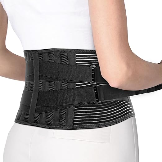ORTONYX Lower Back Support Belt for Men and Women, Heavy Wok Lifting, Back pain Relief, Herniated Disc, Sciatica/Black S