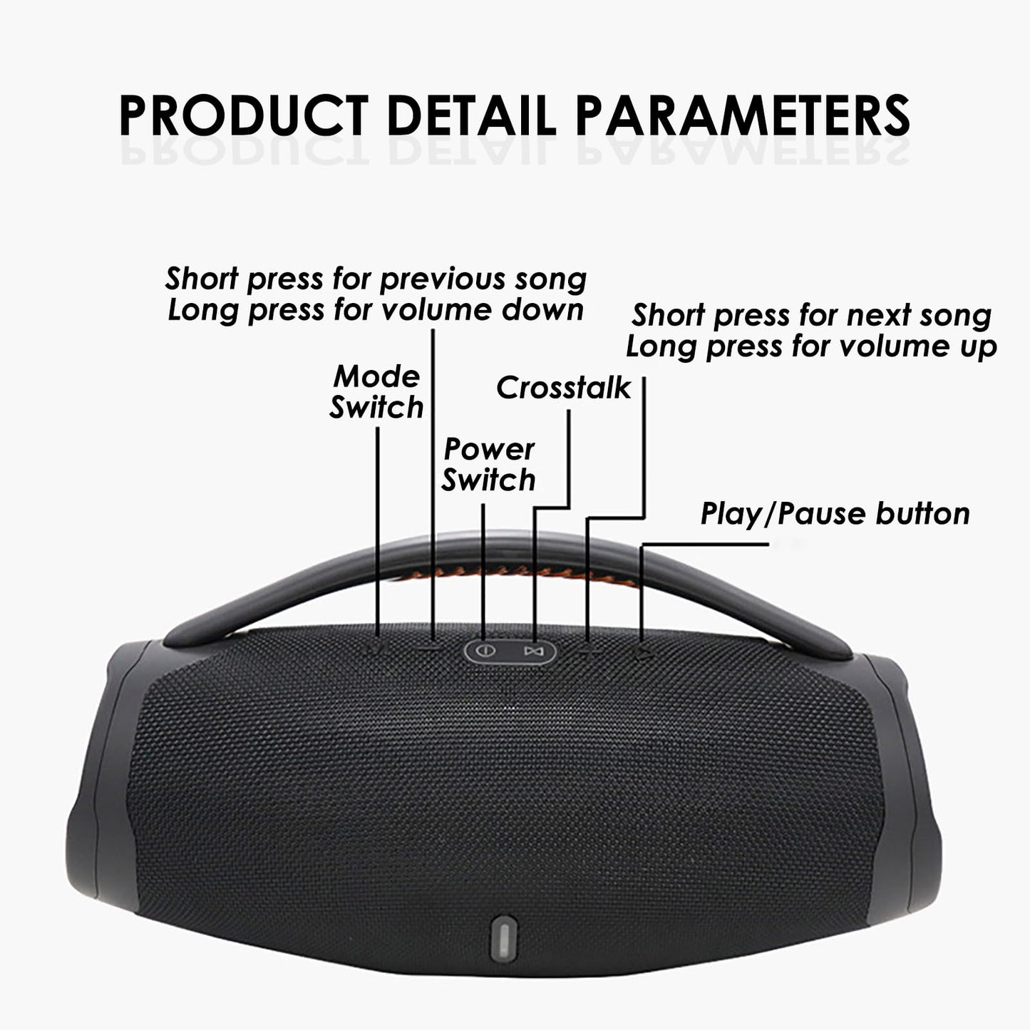 Portable Bluetooth 5.0 Speakers, RGB Speaker with 360 Degree Surround Sound Loud Speaker with Lights Long Battery Life Outdoor Speaker for Party (Black)