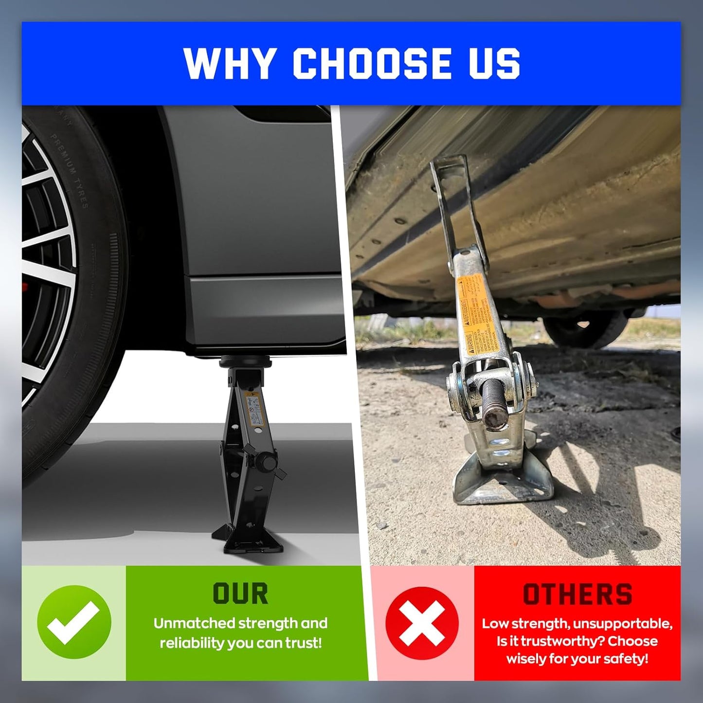 Car Jack Kit for BMW & MINI, 2.5 Ton Scissor Jack for BMW Vehicle with 2PCS Jack Pad, Portable Tire Changing Kit Compatible with B-M-W 1-3-5-7 Series, X-Series