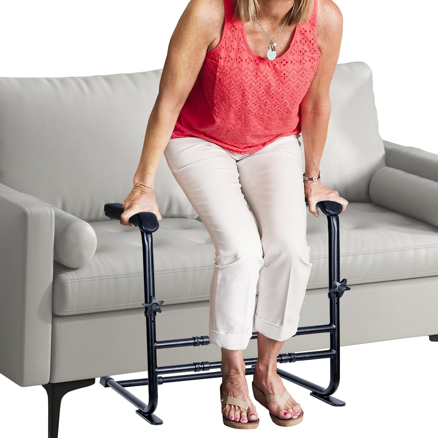 ALIESTFDNO Adjustable Stand Assist for Couch, Chair Assist for Elderly, Chair Lift Assist Devices for Seniors, Safety Stand up Rail,Black