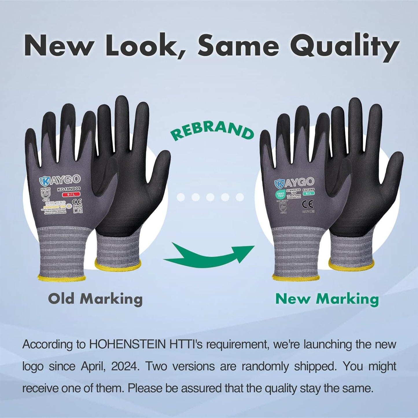 KAYGO Safety Work Gloves MicroFoam Nitrile Coated, 3 Pairs KG18NB,Seamless Knit Nylon Glove for Men and Women, Ideal for Automotive,Warehouse,Construction (Large,Gray)